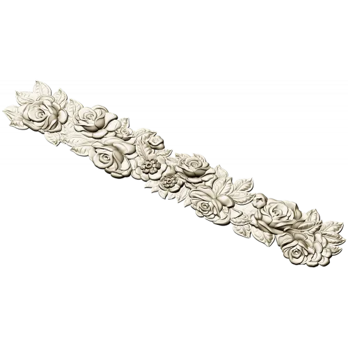 Detailed Floral Garland CNC STL Model for Wood Carving