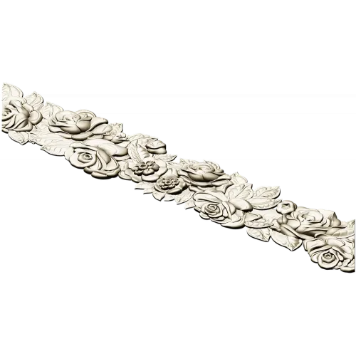 Detailed Floral Garland CNC STL Model for Wood Carving