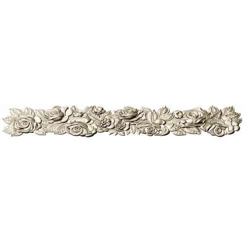 Detailed Floral Garland CNC STL Model for Wood Carving