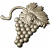 Detailed Grapes and Leaves STL Model for CNC Milling