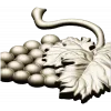 Detailed Grapes and Leaves STL Model for CNC Milling