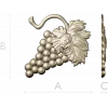 Detailed Grapes and Leaves STL Model for CNC Milling