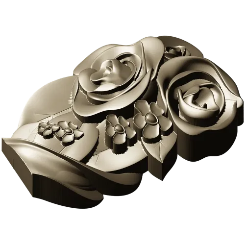 Rose Blossom Cluster STL Model for CNC Milling