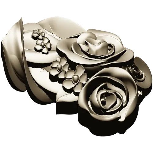 Rose Blossom Cluster STL Model for CNC Milling