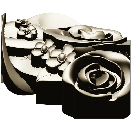 Rose Blossom Cluster STL Model for CNC Milling