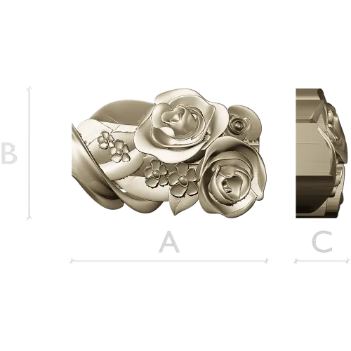 Rose Blossom Cluster STL Model for CNC Milling