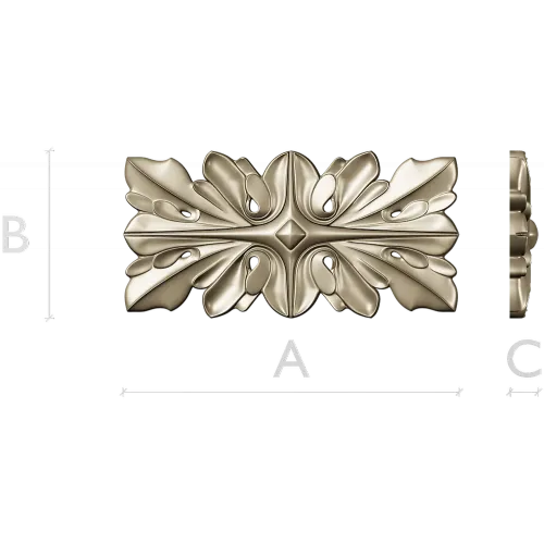 Ornamental Floral Decorative Panel STL Model for CNC Milling