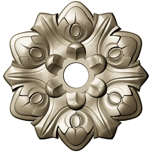 Floral Medallion STL Model for CNC Milling