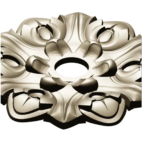 Floral Medallion STL Model for CNC Milling