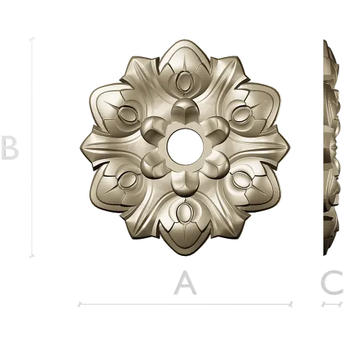 Floral Medallion STL Model for CNC Milling
