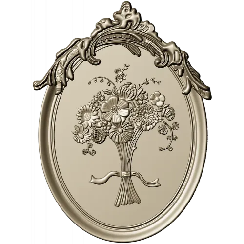 Floral Elegance Medallion 3D STL Model for CNC