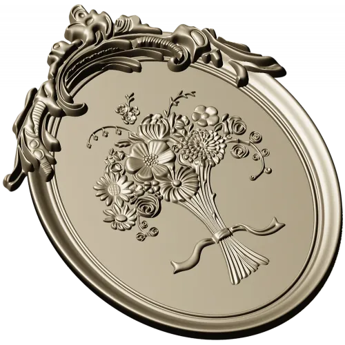 Floral Elegance Medallion 3D STL Model for CNC