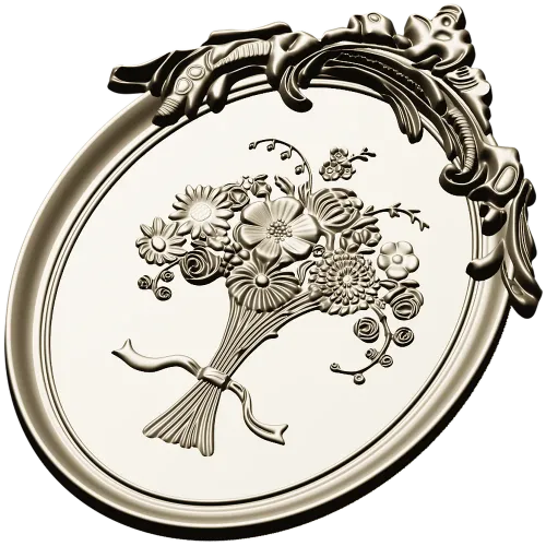 Floral Elegance Medallion 3D STL Model for CNC
