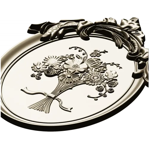 Floral Elegance Medallion 3D STL Model for CNC