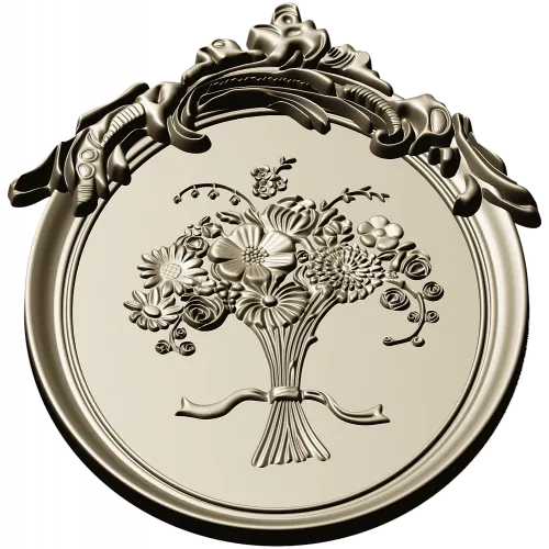 Floral Elegance Medallion 3D STL Model for CNC