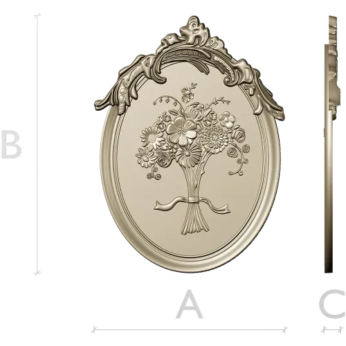 Floral Elegance Medallion 3D STL Model for CNC