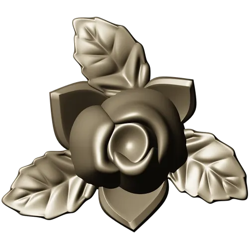 Floral Rose Ornament 3D Model for CNC Milling in STL Format