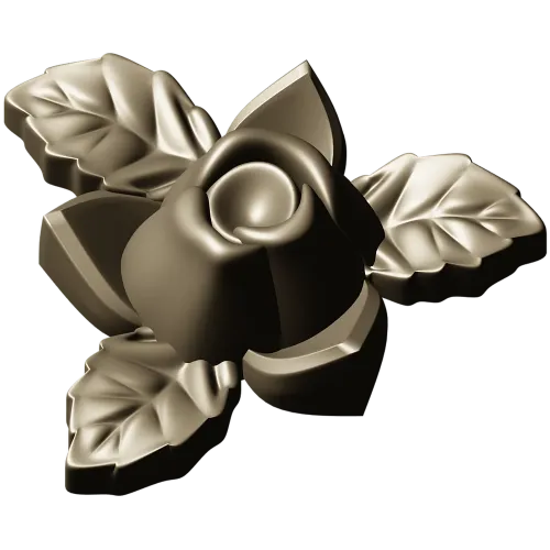 Floral Rose Ornament 3D Model for CNC Milling in STL Format
