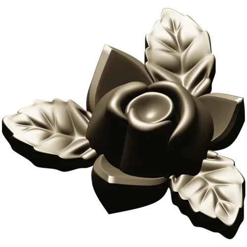 Floral Rose Ornament 3D Model for CNC Milling in STL Format