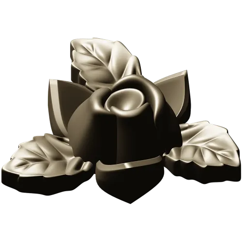 Floral Rose Ornament 3D Model for CNC Milling in STL Format