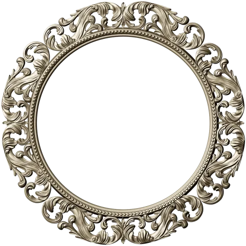 Baroque Acanthus Round Frame STL 3D Model for CNC Milling