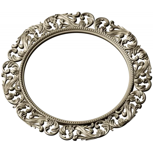 Baroque Acanthus Round Frame STL 3D Model for CNC Milling