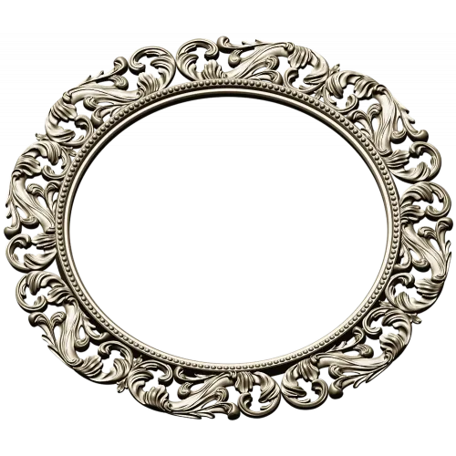 Baroque Acanthus Round Frame STL 3D Model for CNC Milling
