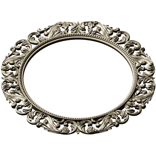 Baroque Acanthus Round Frame STL 3D Model for CNC Milling