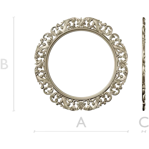 Baroque Acanthus Round Frame STL 3D Model for CNC Milling
