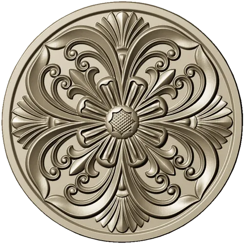 Acanthus Rosette Medallion STL for CNC