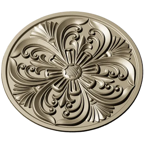 Acanthus Rosette Medallion STL for CNC