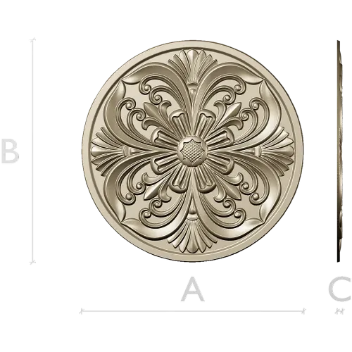 Acanthus Rosette Medallion STL for CNC