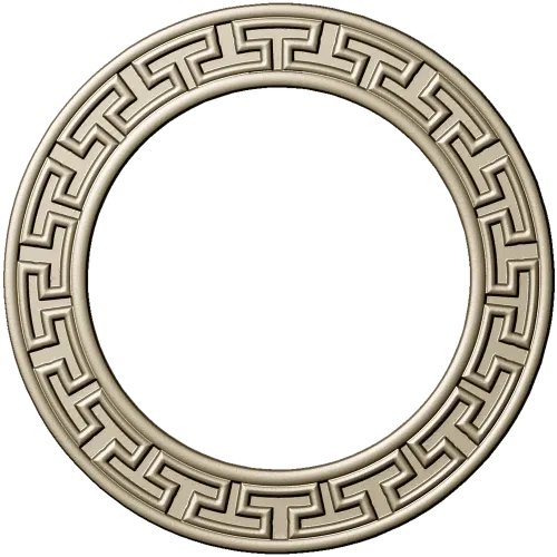 Greek-Key Round Frame - STL 3D Model for CNC Milling
