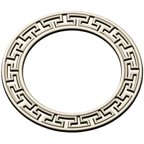 Greek-Key Round Frame - STL 3D Model for CNC Milling