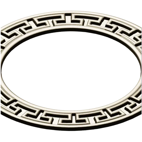 Greek-Key Round Frame - STL 3D Model for CNC Milling