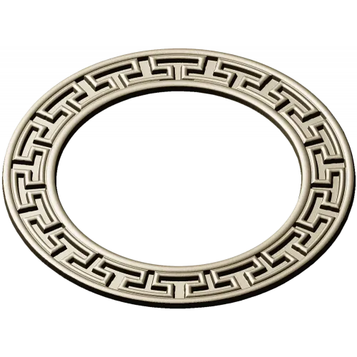 Greek-Key Round Frame - STL 3D Model for CNC Milling