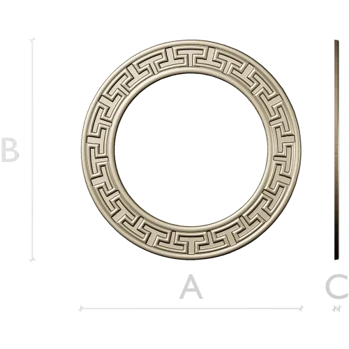 Greek-Key Round Frame - STL 3D Model for CNC Milling