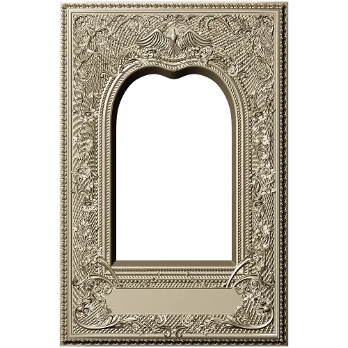 Ornate Arched Frame STL for CNC - Detailed 3D Model for Carving
