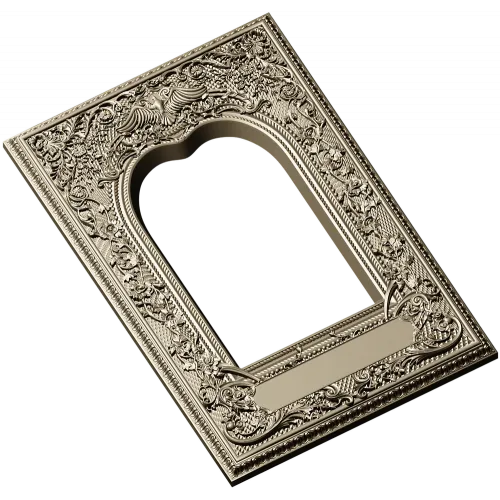 Ornate Arched Frame STL for CNC - Detailed 3D Model for Carving