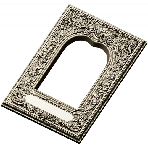 Ornate Arched Frame STL for CNC - Detailed 3D Model for Carving