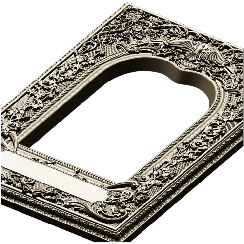 Ornate Arched Frame STL for CNC - Detailed 3D Model for Carving