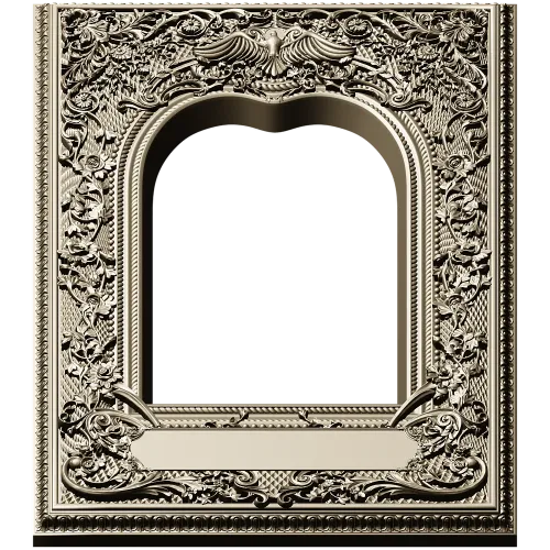 Ornate Arched Frame STL for CNC - Detailed 3D Model for Carving
