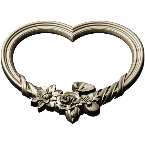 Сердечная рамка с цветочным букетом - stl модель для ЧПУ