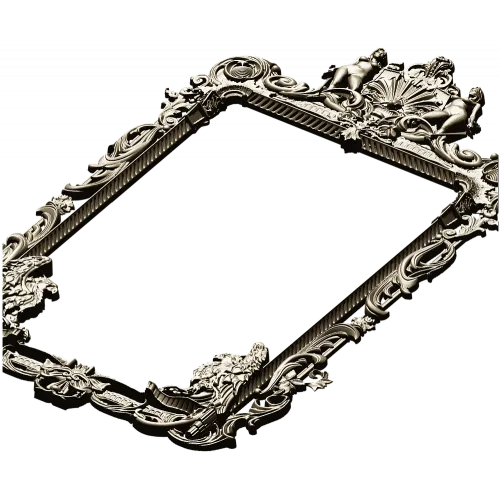 Барочная резная рамка с картушем и грифонами - 3D модель STL для ЧПУ