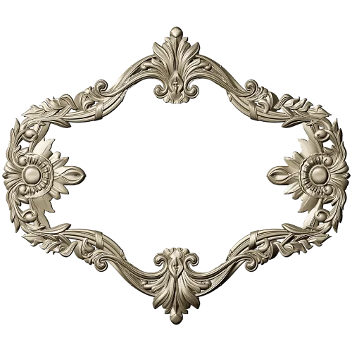 Sunflower Rococo Frame - STL 3D model for CNC milling