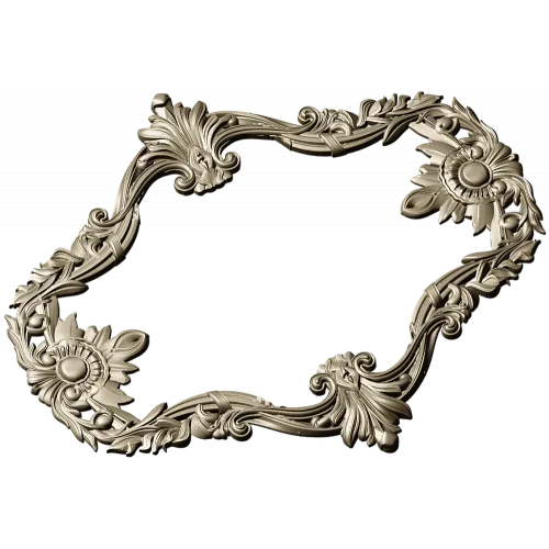 Sunflower Rococo Frame - STL 3D model for CNC milling