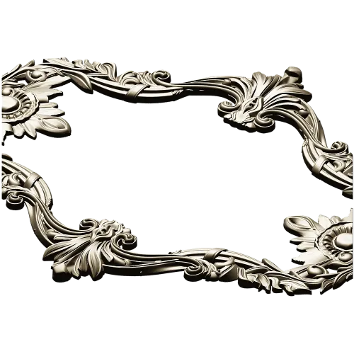 Sunflower Rococo Frame - STL 3D model for CNC milling