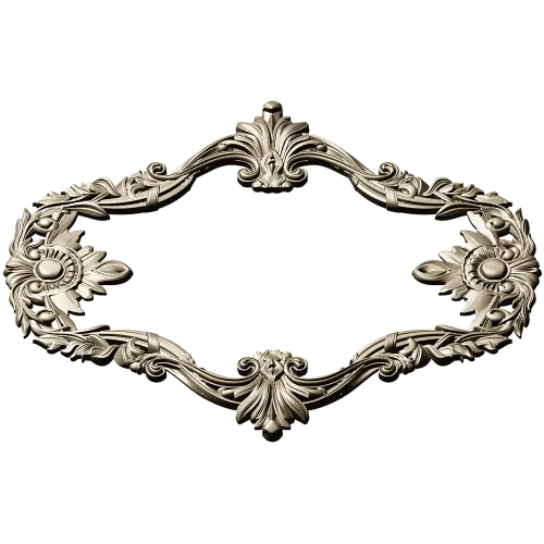 Sunflower Rococo Frame - STL 3D model for CNC milling