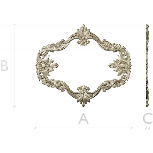 Sunflower Rococo Frame - STL 3D model for CNC milling
