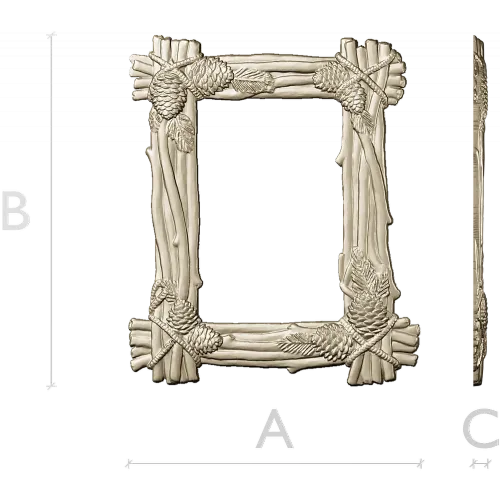 Pine Bundle Frame - STL 3D model for CNC milling